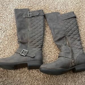 Tall grey boots